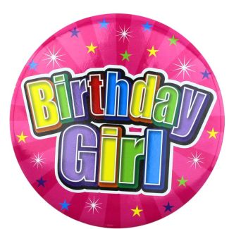 Giant "Birthday Girl" Pink Badge
