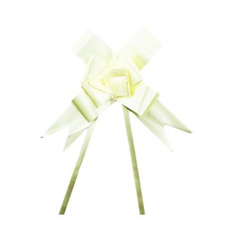 10pcs Pull Bow Flower White Ribbon - 30mm