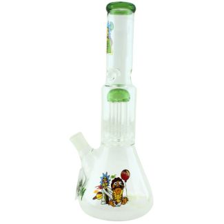 Percolator Glass Waterpipe (12inch) in R&M Design - Assorted
