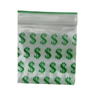 Zipper Grip Seal Printed Resealable Bags - Dollars (40x40mm)