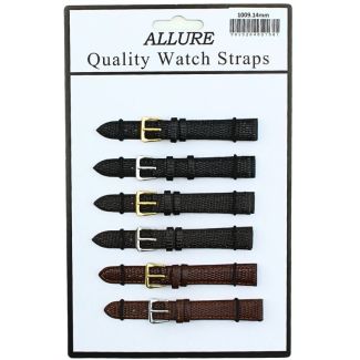 Allure Lizard Grain Leather Watch Straps - Asst. - 14mm