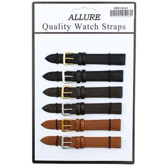 Allure Lizard Grain Leather Watch Straps - Asst. - 16mm