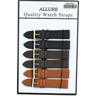 Allure Lizard Grain Leather Watch Straps - Asst. - 22mm