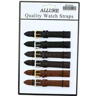 Allure Crocodile Grain Leather Watch Straps - Asst. - 16mm