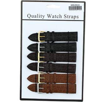 Allure Crocodile Grain Leather Watch Straps - Asst. - 22mm