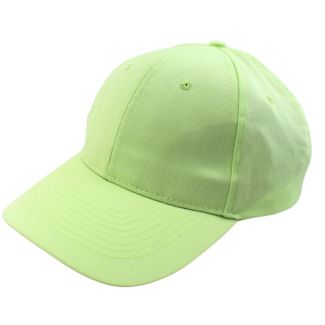 Adults 6 Panel Adjustable Metal Buckle Baseball Cap - Lime 