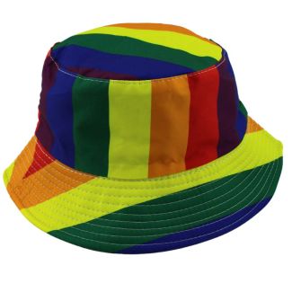 Adults Rainbow Design 100% Cotton Bucket Hat 