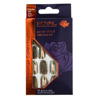 Royal Cosmetics 24 Glue-On Nails - Purr-Fect Almond