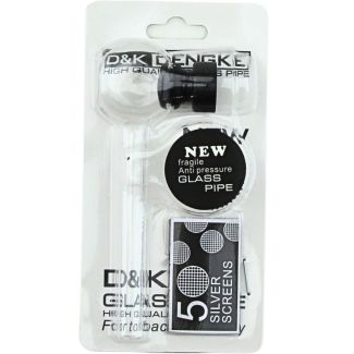 D&K Small Glass Pipe (9cm) - Clear