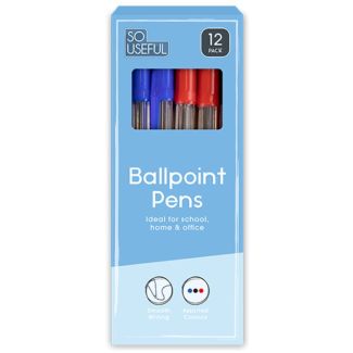 Ballpoint Pens - Assorted (12 Pcs) 