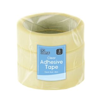 Clear Packing Tape 23mm x 25m - Pack of 3