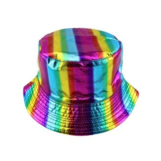 Metallic Rainbow Bucket Hat
