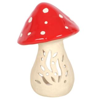 Ceramic Mushroom Tealight Candle Holder - 14.9cm