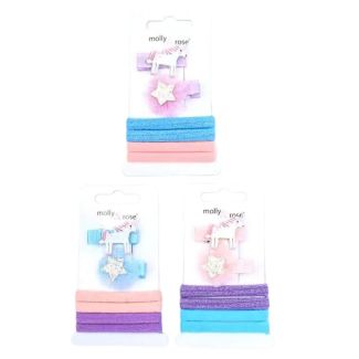 Unicorn Motif Clips & Jersey Elastics Set