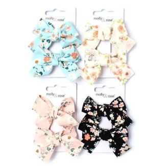 Floral Print Bow Beak Clip Assorted - 5cm