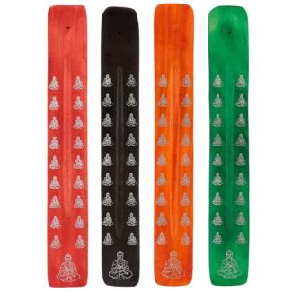Buddha Wooden Ashcatcher Incense Sticks Burner -  Assorted