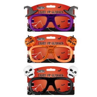 Light Up Novelty Halloween Glasses with Batteries - Assorted