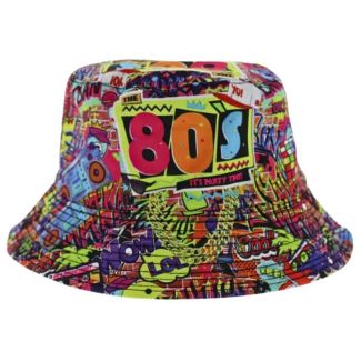 Adults Reversible 80s It's Party Time Bucket Hat