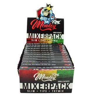 Monkey King Unbleached Mixer Pack King Size Slim Paper + Tips