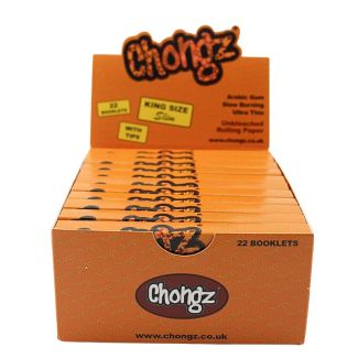 Chongz Orange Unbleached King Size Slim Paper + Tips 