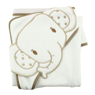 Baby 3D Hooded Towel Elephant Design - Taupe 