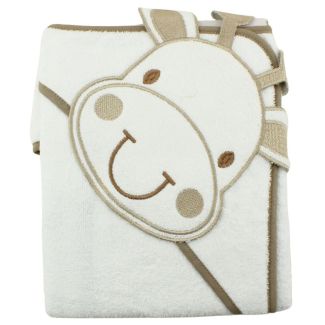 Baby 3D Hooded Towel Giraffe Design - Taupe 
