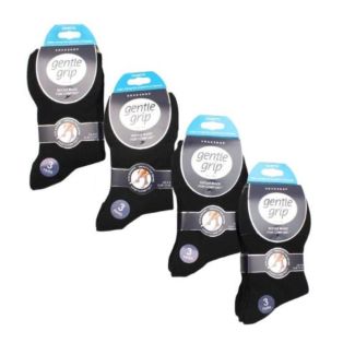 Ladies Gentle Grip Cotton Blend Non Binding Diabetic Socks - Black