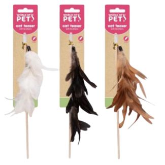 Natural Feather Cat Wand – Assorted