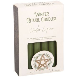 Cedar & Pine Winter Ritual Spell Candles – Pack of 12