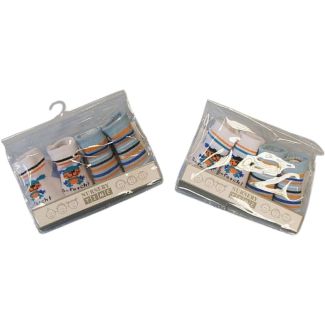 Cotton Blend Baby Boys Socks - Assorted Blue Designs