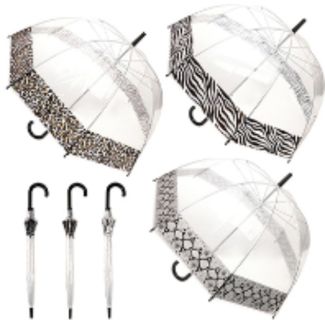 Animal Print Trim Dome Umbrella