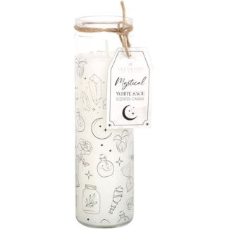 Mystical White Sage Tube Candle — White & Cream