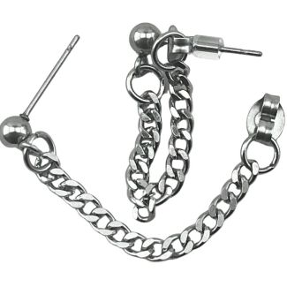 Dangling Chain Earrings with Push-Back Closure