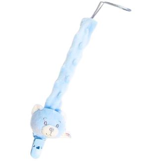 Soft Teddy Design Dummy Clip – Sky Blue