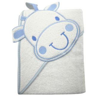 Baby 3D Hooded Towel Giraffe Design - Sky Blue