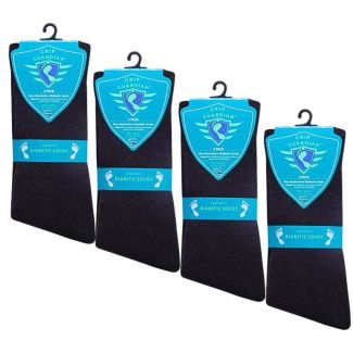 Ladies Comfort Fit Diabetic Socks Non-Restrictive Cotton Blend (3 Pack) – Black