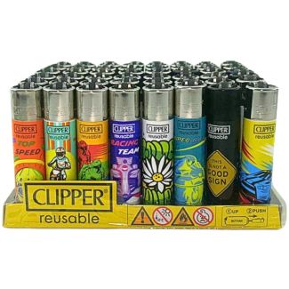 Clipper Reusable Lighters Mixed Designs - Assorted