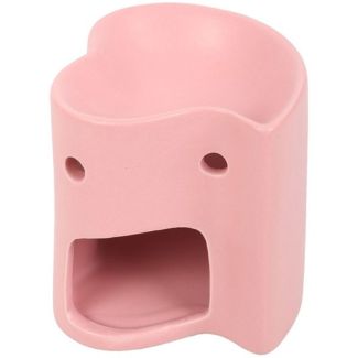 Heart-Shaped Ceramic Oil Burner in Soft Pink