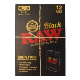 RAW Black Odor Free  Zip Lock Storage Bag - Medium (102x152mm)