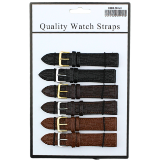 Allure Crocodile Grain Leather Watch Straps - Asst. - 20mm