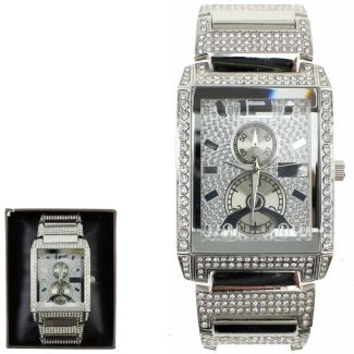Wholesale Men's NY London Rectangular Watch - Silver