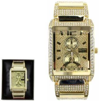 Wholesale Men's NY London Rectangular Watch - Gold