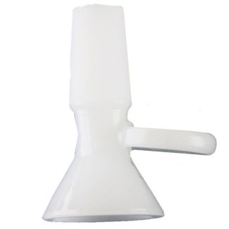 White Glass Cone With Short Handle 19mm
