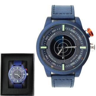 Wholesale Mens NY London Leather Strap Fashion Watch - Blue