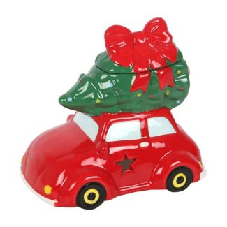 Red Car with Christmas Tree Oil Burner - (13.5cm)