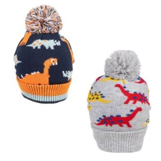 Boys Dino Print Knitted Bobble Hat