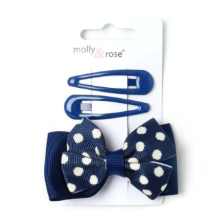 Polka Dots Hair Bow Clip and Sleepies Set - 7cm 