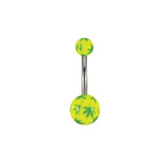 Neon Leaf Design Belly Bar 