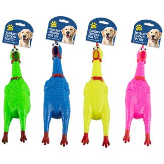 Squeaky Chicken Dog Toy - Assorted