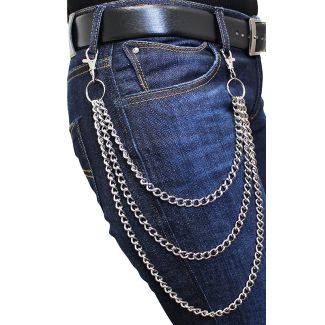 Triple Metal Chain Lightweight Silver With Double Hooks(B)